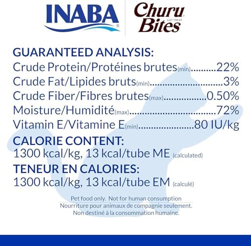 INABA Churu Bites for Cats, Soft Baked Chicken Churu Filled Cat Treats with Green Tea Extract, 0.35 Ounces Each Tube, 12 Tubes Total, 4 Flavor Variety