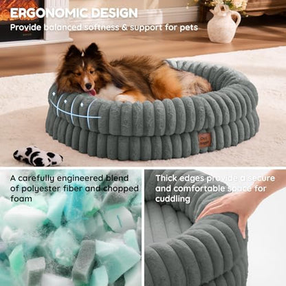 ChiXnuggle Orthopedic Dog Bed, Washable Cover, Faux Fur Bolster Pet Couch