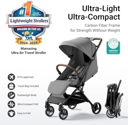 Mamazing Ultra Air Lightweight Baby Travel Stroller with Carbon Fiber Frame