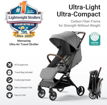 Mamazing Ultra Air Lightweight Baby Travel Stroller with Carbon Fiber Frame