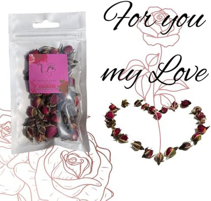 Edible Dried Rose - Made with Real Flower - Cage Decoration, Snacks and Food - for Sugar Glider, Rabbits, Guinea Pigs and Small Animal Pet (10g)