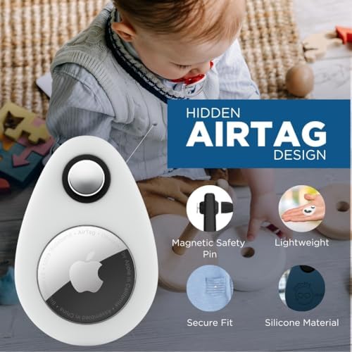 INFINITE ORBIT AirTag Holder for Kids – 2 Pack Anti-Removal Locking Case, GPS Tracker Holder Suitable for Children, Elderly, Pets & Luggage, Hidden Air Tag Pin Case (Compatible with Apple AirTag)