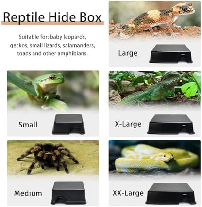 Reptile Hide Box - Provides Security and Safety for Geckos and Snakes, Easy to Clean, Small Size (5.8" x4.3" x 2.2").