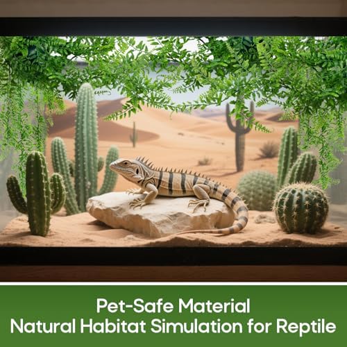 RAINFLOW 2PCS Fake Hanging Plants - Artificial Reptile Habitat Vines