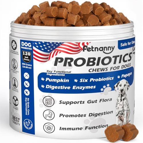 Petnanny Probiotics for Dogs Chicken Flavor Soft Chews for Digestive Health