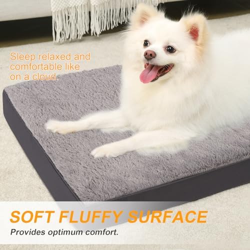 KSIIA Orthopedic Dog Bed for Medium Dogs with Waterproof, Dark Grey, 29x18