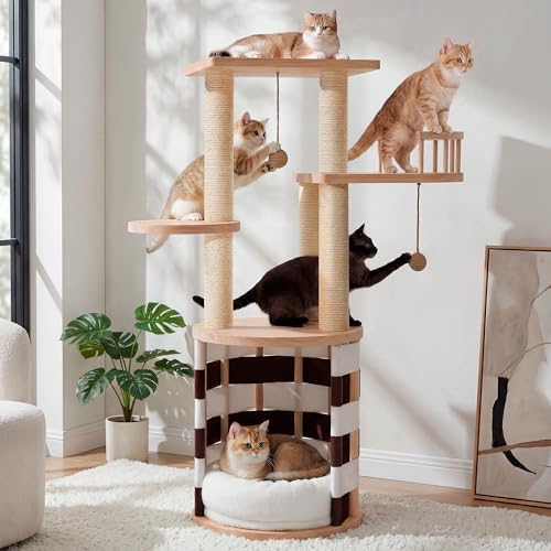 YITAHOME 40" Stable Pine Wood Cat Tree