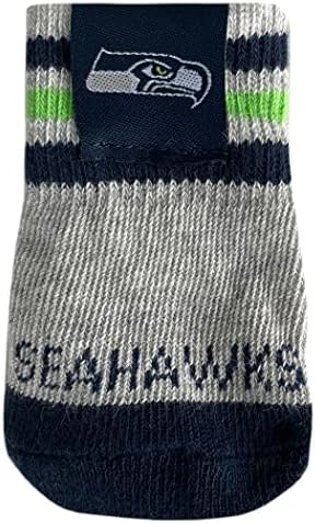 NFL Seattle Seahawks Anti Slip Dog Socks with Elastic Ribbed Top, Size Medium/Large. Indoor/Outdoor Socks, Best Dog Paw Protector, 2 Pairs, Cool Puppy Supplies with NFL Logo of Seahawks Football Team