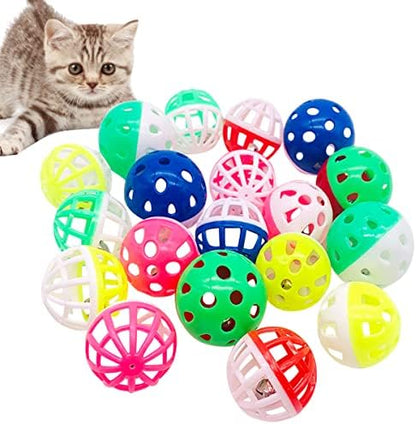PET SHOW 20 Pack Cat Toys Balls with Bell Inside for Indoor Cats Kitten