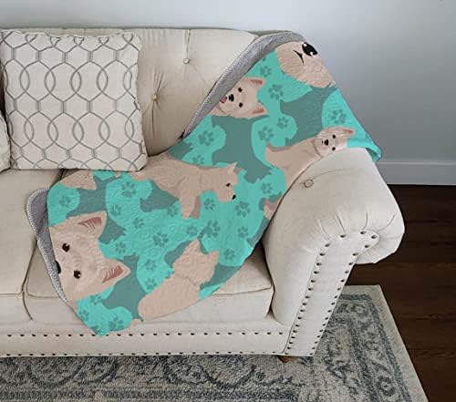 Caroline's Treasures MLM1019LQB Westie Quilted Blanket 50x60 Artwork Pattern Quilted Throw Blanket for Bed, Couch, Sofa, Soft and Lightweight