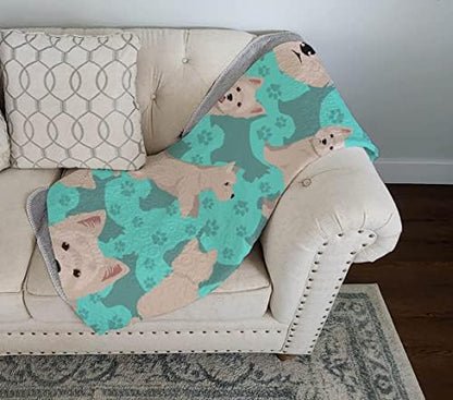 Caroline's Treasures MLM1019LQB Westie Quilted Blanket 50x60 Artwork Pattern Quilted Throw Blanket for Bed, Couch, Sofa, Soft and Lightweight