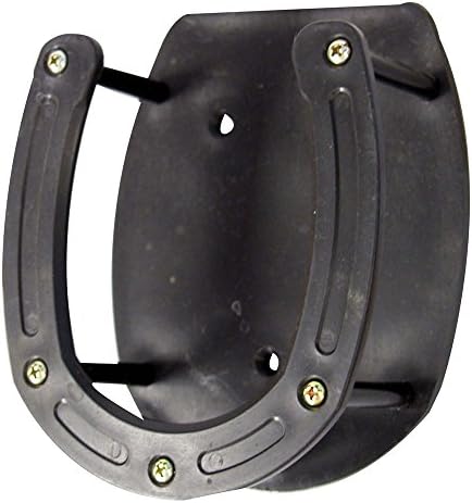Intrepid International Horseshoe Lick Block Holder, Secure Salt Block Holders for Horses, Goats, Deer & More, for Stable and Barn Use, Salt Block Holder for Horses, Black