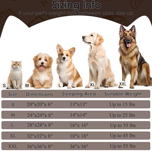Dog Beds Large Sized Dog and Cats, 32in Pet Beds for Large Pet (Coffee)
