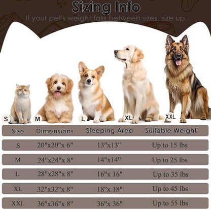 Dog Beds Large Sized Dog and Cats, 32in Pet Beds for Large Pet (Coffee)