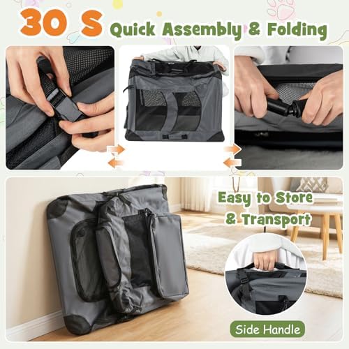 Giantex Collapsible Soft Dog Crate, 36 Inch Portable Travel Dog Kennel