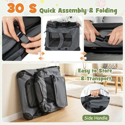 Giantex Collapsible Soft Dog Crate, 36 Inch Portable Travel Dog Kennel