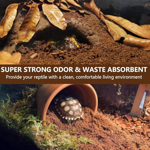 BNOSDM Reptile Soil Substrate Fluffy Small-Strand Reptile Substrate and Snake Bedding Clean Natural Terrarium Bedding for Lizards Snakes Tortoises Tarantulas