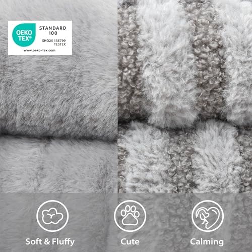 Washable Round Cat Bed Puppy Bed, Soft Corduroy Fleece Pet Bed