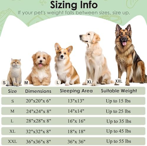 28in Large Dog Bed, Calming Donut Bed for Puppy and Kitten (Green)