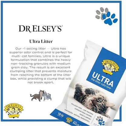 Dr. Elsey's Ultra Unscented Clumping Clay Cat Litter 18 lb Bag