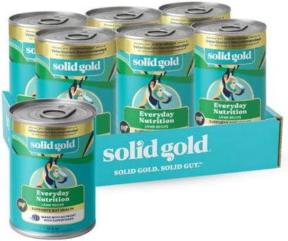 Solid Gold Lamb Wet Dog Food for Adult & Senior Dogs, Meal & Topper, 6 Cans
