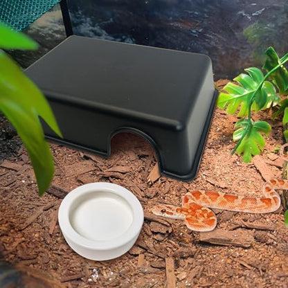 Hamiledyi Reptile Hide Box 4 Pcs Leopard Gecko Hide Snake Hideout Reptile Hides Cave Hideaway Ball Python Tank Accessories for Lizard, Corn Snake