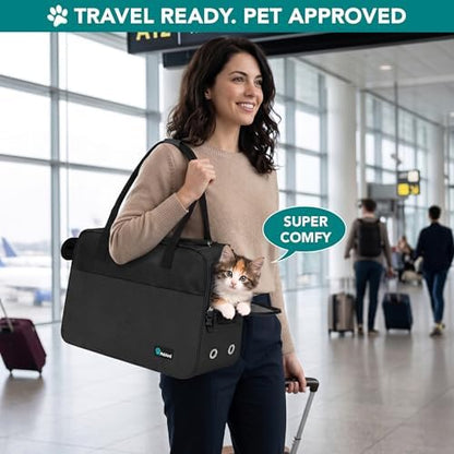 PetAmi Small Dog Purse Carrier with Pockets, Airline Approved, Black