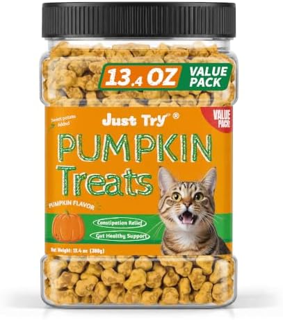 Just Try Pumpkin Cat Treats Salmon Flavor, 13.4 oz