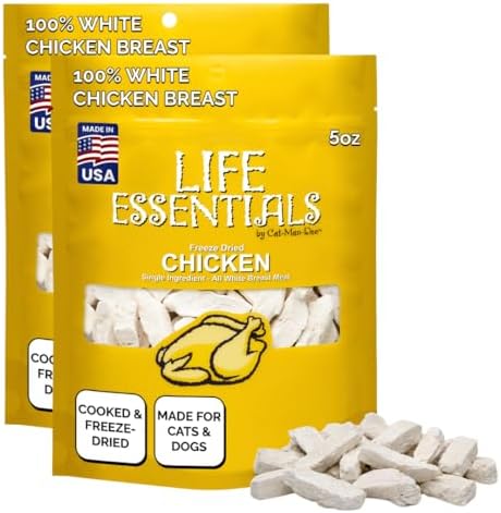 Life Essentials by Cat-Man-Doo | Freeze Dried Chicken Treats | 5oz (2pk)