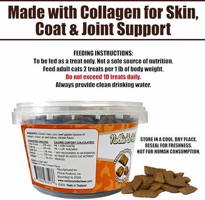 Fieldcrest Farms Nothin’ to Hide Collagen Cat Treats – Crunchy & Creamy Cat Snacks, High-Protein Healthy Treats for Skin, Coat & Joint Support, Chicken Flavor, 8 oz. Resealable Tub (Pack of 4)