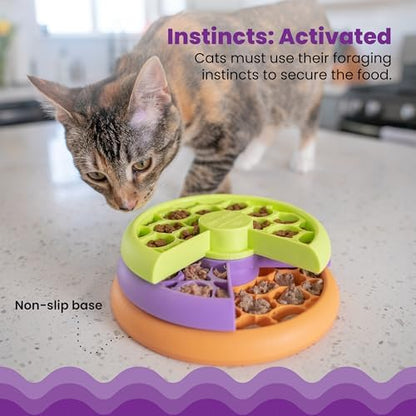 Catstages Nina Ottosson Kitty Lickin' Layers Cat Toy Treat Puzzle, 6.6"