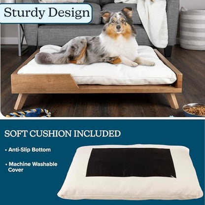 PETMAKER Elevated Dog Bed for Medium to Large Pets, Natural, 36” x 29.5”