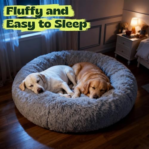 Memory Foam Orthopedic Dog Beds for Extra Large Size Dogs,42 Inch,Grey