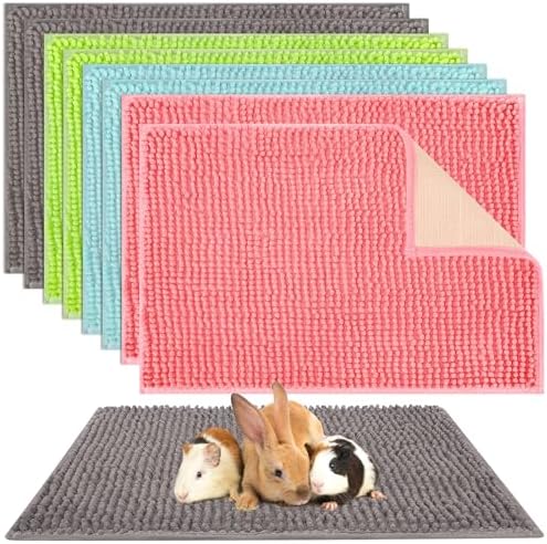 Barydat 8 Pcs Guinea Pig Cage Liner 16x12'' Washable Rabbit Fleece Mat
