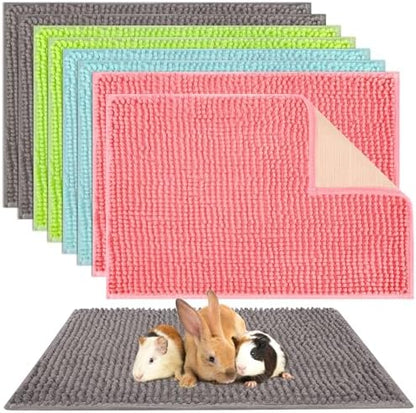 Barydat 8 Pcs Guinea Pig Cage Liner 16x12'' Washable Rabbit Fleece Mat
