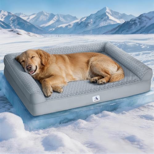 Cooling Dog Bed with PCM, Instant Chill Pet Sofa for Large, Indoor Outdoor