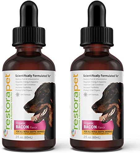 RestoraPet AM Daily Antioxidant Supplement for Dogs & Cats, Bacon, 2-Pack