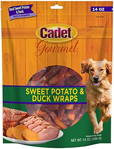 Cadet Gourmet Sweet Potato & Duck Wrapped Biscuits Dog Treats, 14 oz
