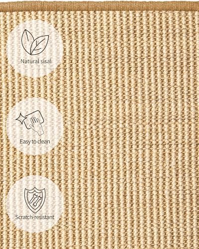 JanYoo 2 Pieces Bunny Scratch Pads, Sisal Rabbit Scratching Pad Bunny Scratcher Mat Guinea Pig Resting Mats for Cages, Small Animal Claws and Teeth Care Bedding Accessories(15.7x11.8in, Beige)