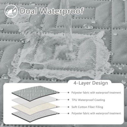 hyha Waterproof Reversible Dog Blanket, Pet Blanket for Sofa Couch