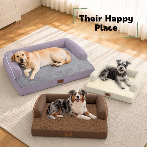 MEKIY Orthopedic Waterproof Dog Bed with Bolster for Extra Large Size Dogs