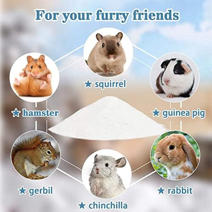 Sukh 47OZ Hamster Sand Bath - White Fine Silica Sand, Hamster Soft Cleaning