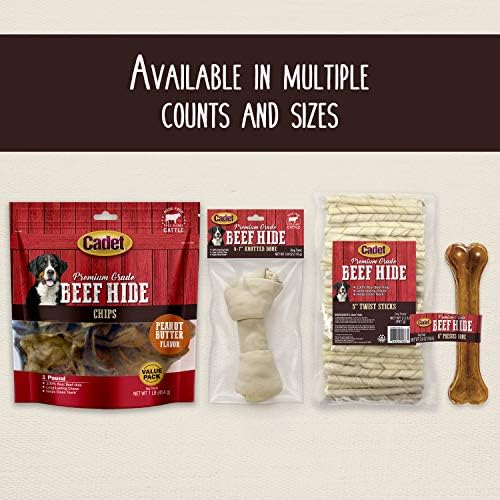 Cadet Stuffed Shin Bone, Long-Lasting Dog Chew Bones for Aggressive Chewers, High-Protein Filled Bone Dental Chew for-Dogs, Bacon & Cheese Flavor Filling, 5-6" for Large Dogs (Pack of 2)