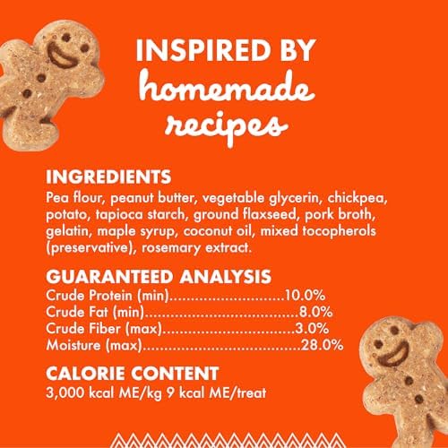 Buddy Biscuits Soft & Chewy Grain Free Dog Treats, Peanut Butter, 5 oz