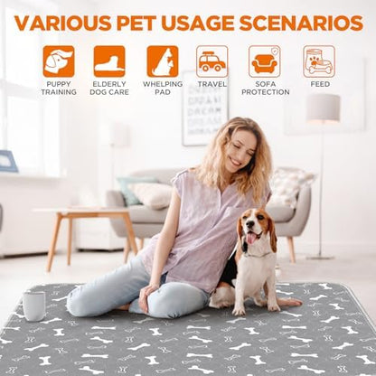 Washable Pee Pads for Dogs, 2 Pack Reusable Puppy Pads, 24"x36"