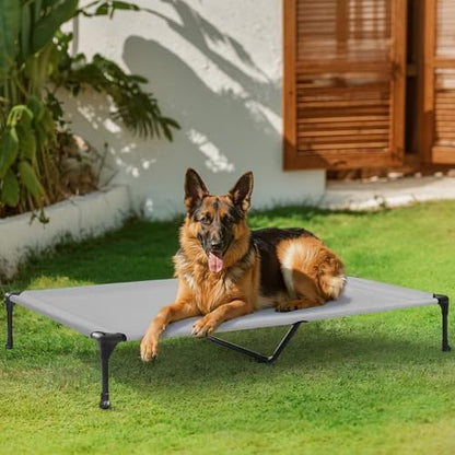 Veehoo Outdoor Elevated Dog Bed Large Sized Dogs, Cooling Raised Dog Cots