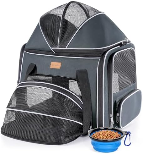 Morpilot Top and Side Expandable Cat Carrier for Pets up to 20lbs