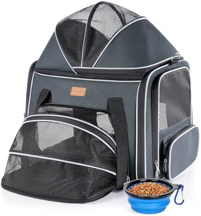 Morpilot Top and Side Expandable Cat Carrier for Pets up to 20lbs
