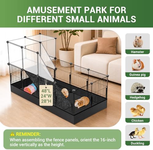 VISCOO 28 Panels Guinea Pig Cages, 48" x 24" x 28" Small Animal Playpen