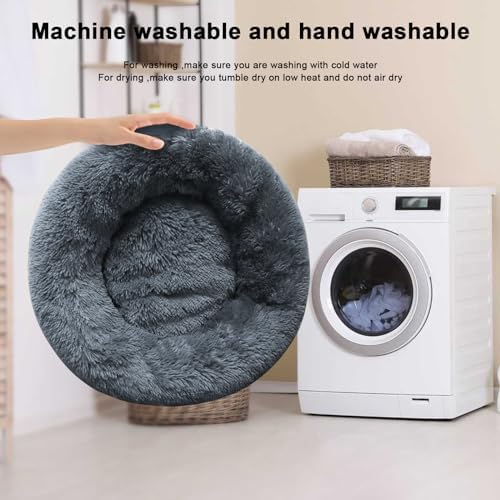Nisrada Dog Bed for Small Medium Large Dogs, 20 inch Calming , Washable-Round Cozy Soft Pet Bed for Puppy and Kitten with Slip-Resistant Bottom